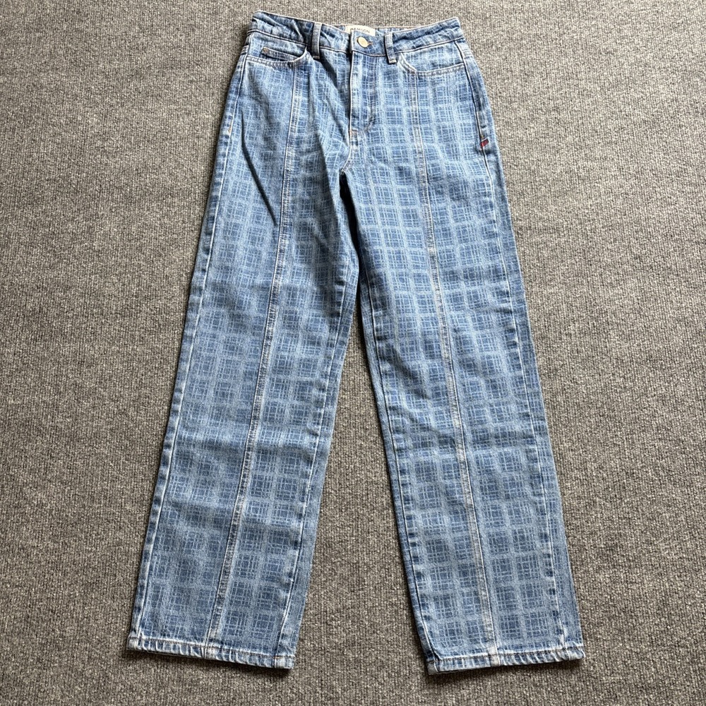 Anthropologie Damson Madder Tovie Laser Check Jeans Women's US 4 UK 8 Indie NWT